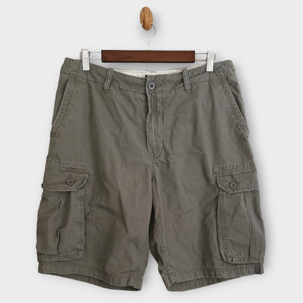 J Crew Shorts Men 34 Khaki Green Cargo Cotton Canvas Gorpcore Utility Outdoors